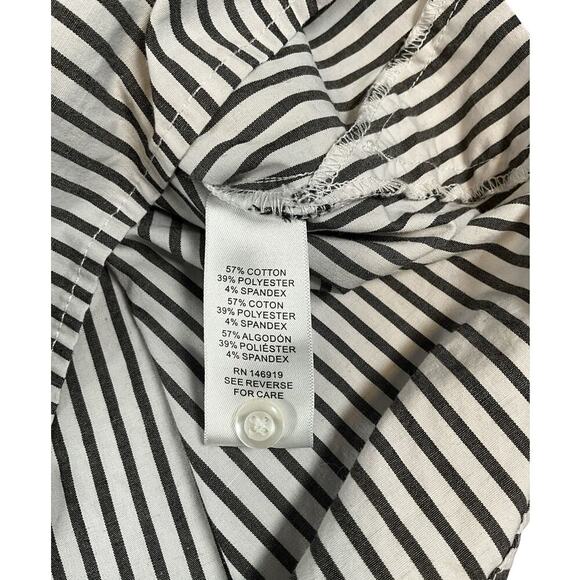 Casa Cabana Darcy Stripped Button Front Short Sleeve Size Medium White & Gray - Picture 10 of 10